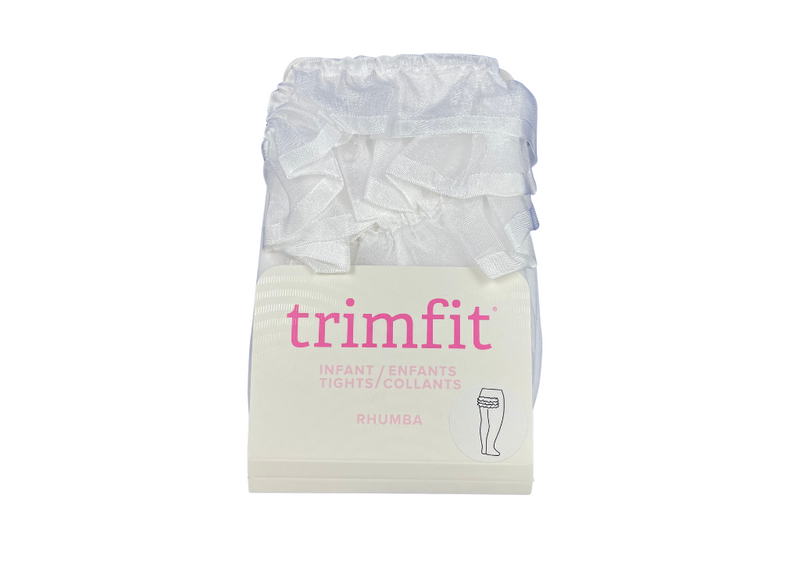 (Final Sale) Trimfit Infant Rhumba Tights Girl Trimfit White 00-06 MO 
