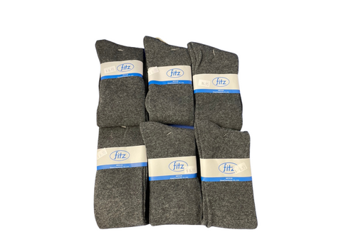 (Final Sale) Fitz Knee High Uniform Dress Socks 6 Packs Girl Fitz Charcoal Grey M 