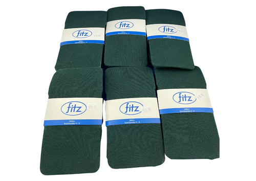 (Final Sale) Fitz Flat Knit Uniform Tights 6 Packs Girl Fitz Hunter Green S 