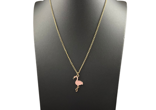 (Final Sale) Pink Flamingo Necklace Girl Olly   