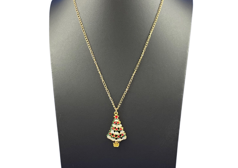 (Final Sale) Christmas Tree Charm Necklace Girl Olly   