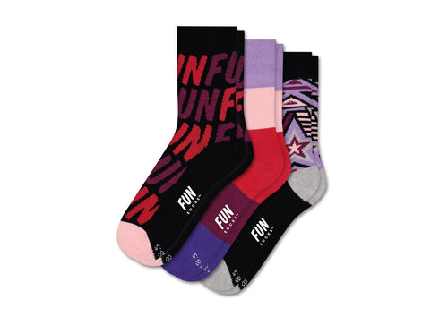 (Final Sale) Fun Socks 3 Pak Fun Girl Fun Socks   